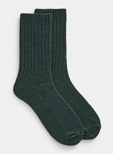Ribbed lambswool socks