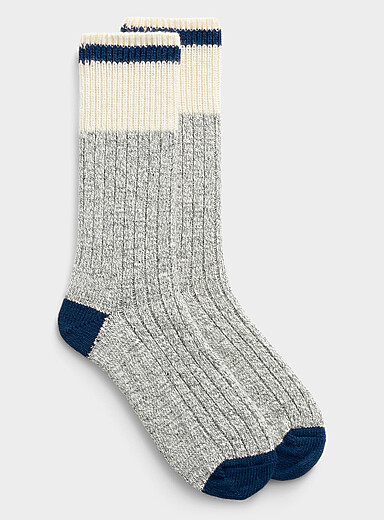 Colourful accent wool worker socks