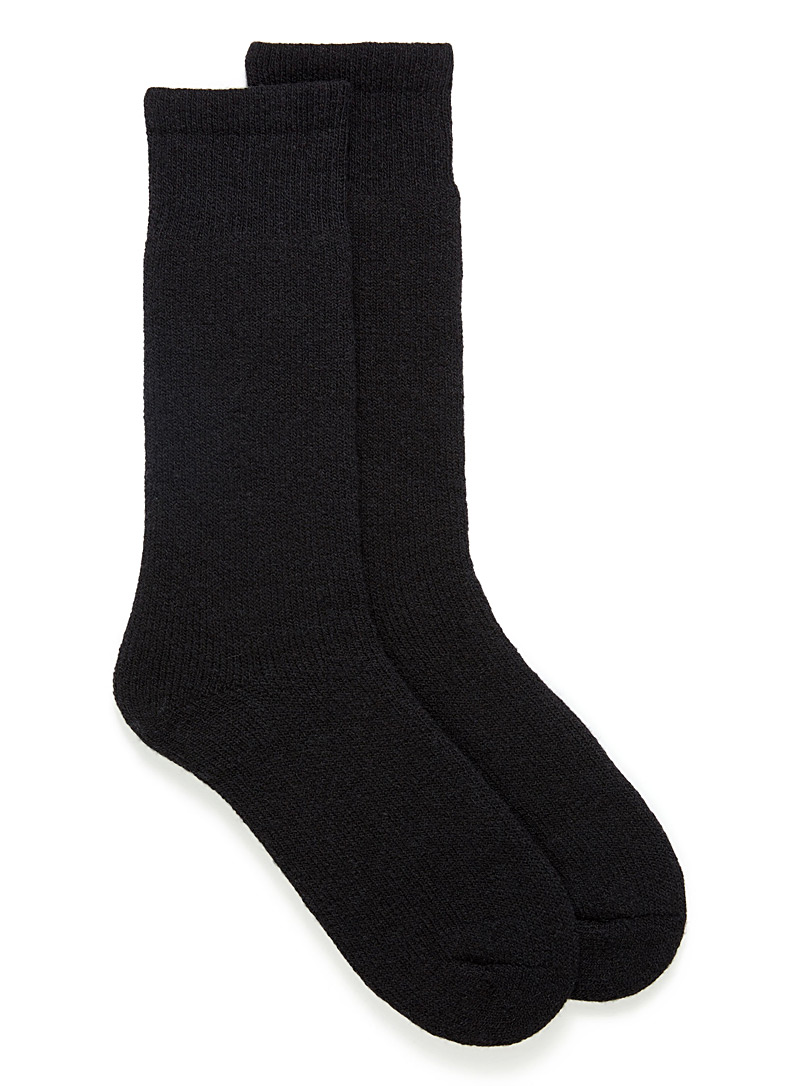 Le 31 Black Wool thermal socks for men