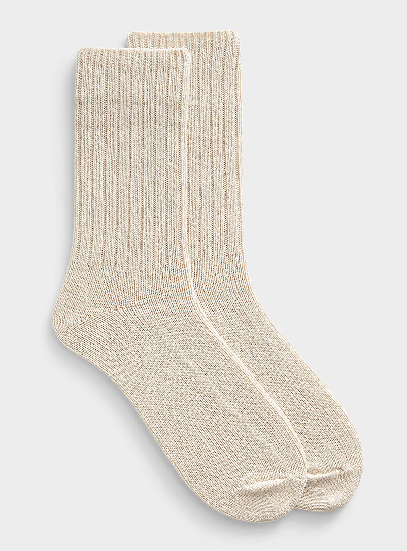 Ribbed Lambswool Socks
