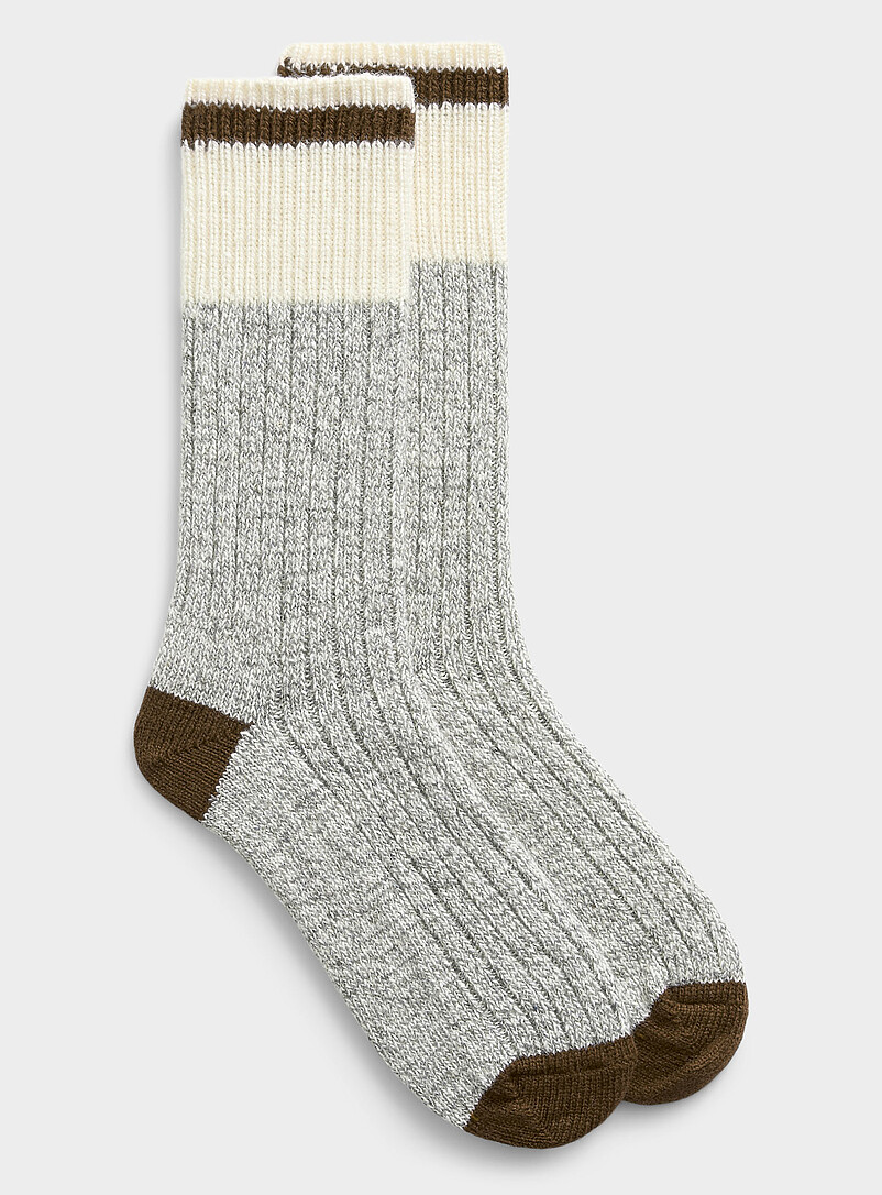 Colourful accent wool worker socks product image (primary)