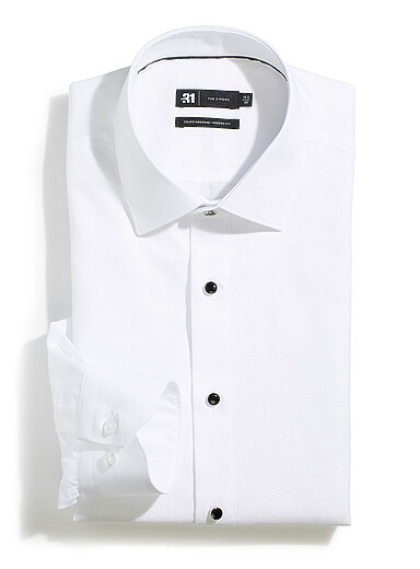 La chemise smoking plastron jacquard <b>Coupe moderne</b>