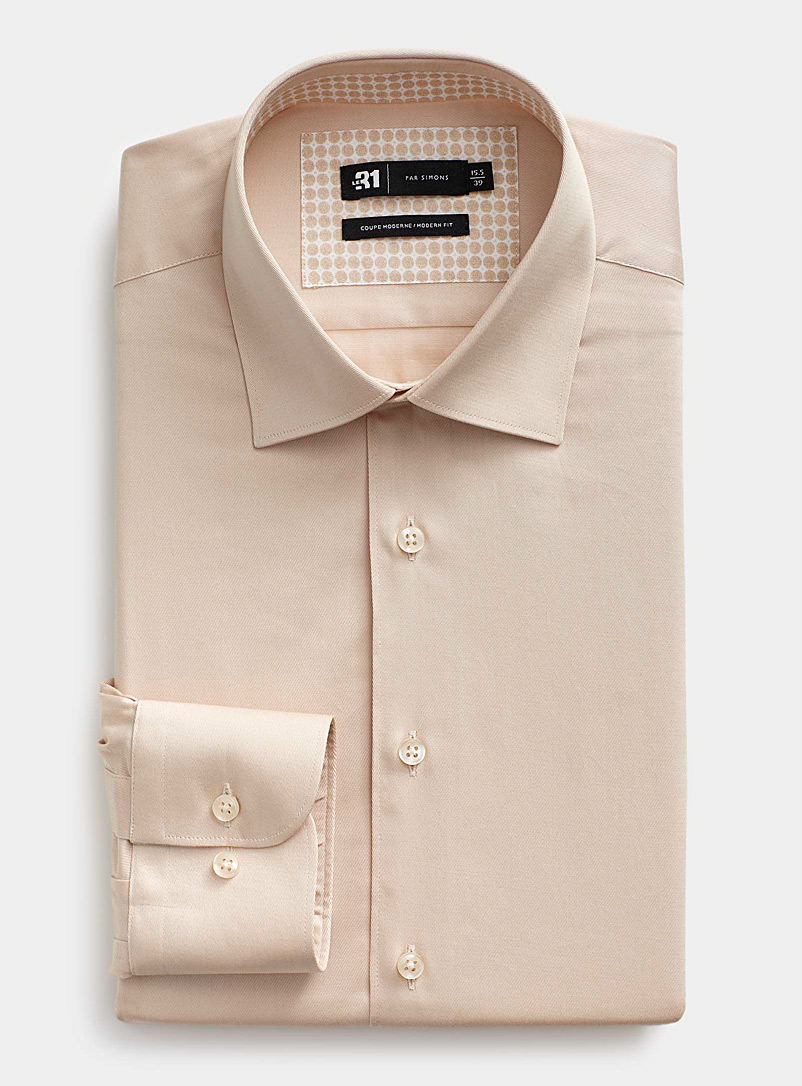 Le 31 Sand Stretch twill shirt Modern fit for men