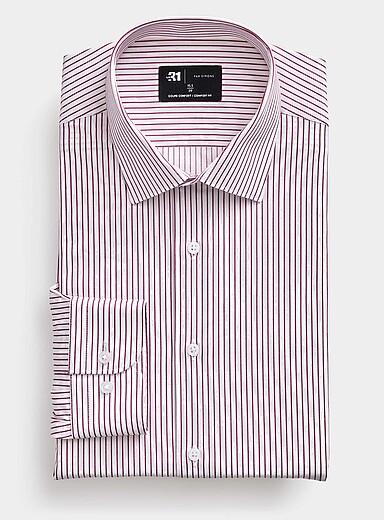 La chemise rayures rouge brique <b>Coupe confort</b>