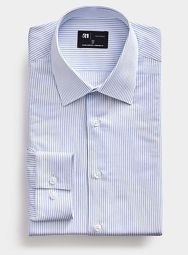 Two-tone pinstriped shirt <b>Comfort fit</b>