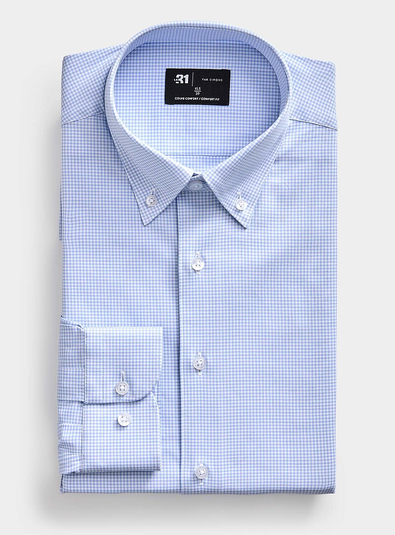 Le 31: La chemise minivichy bleu <b>Coupe confort</b> Bleu p&acirc;le - Bleu ciel pour homme