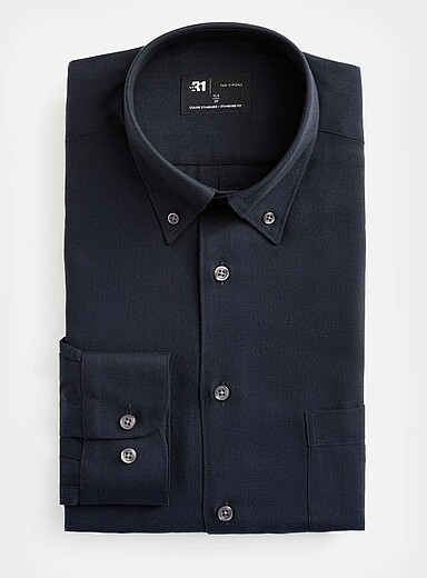 La chemise pur coton marine <b>Coupe standard</b>