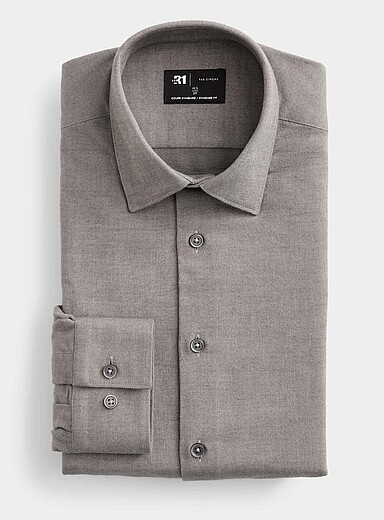 Grey-hued flannel shirt <b>Standard fit</b>
