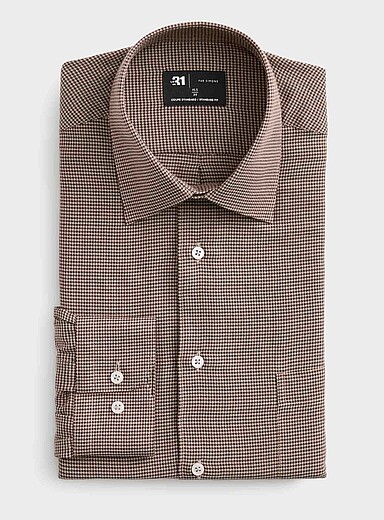 Mini-houndstooth shirt <b>Standard fit</b>