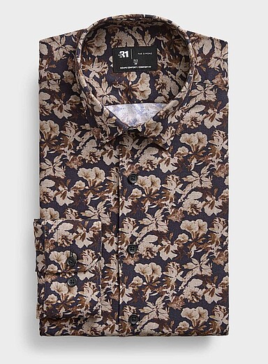 Dark floral shirt <b>Comfort fit</b>