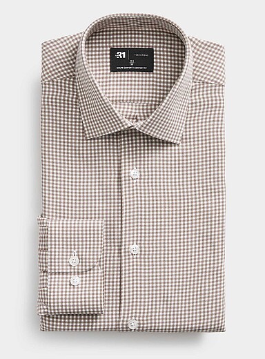 La chemise vichy taupe <b>Coupe confort</b>