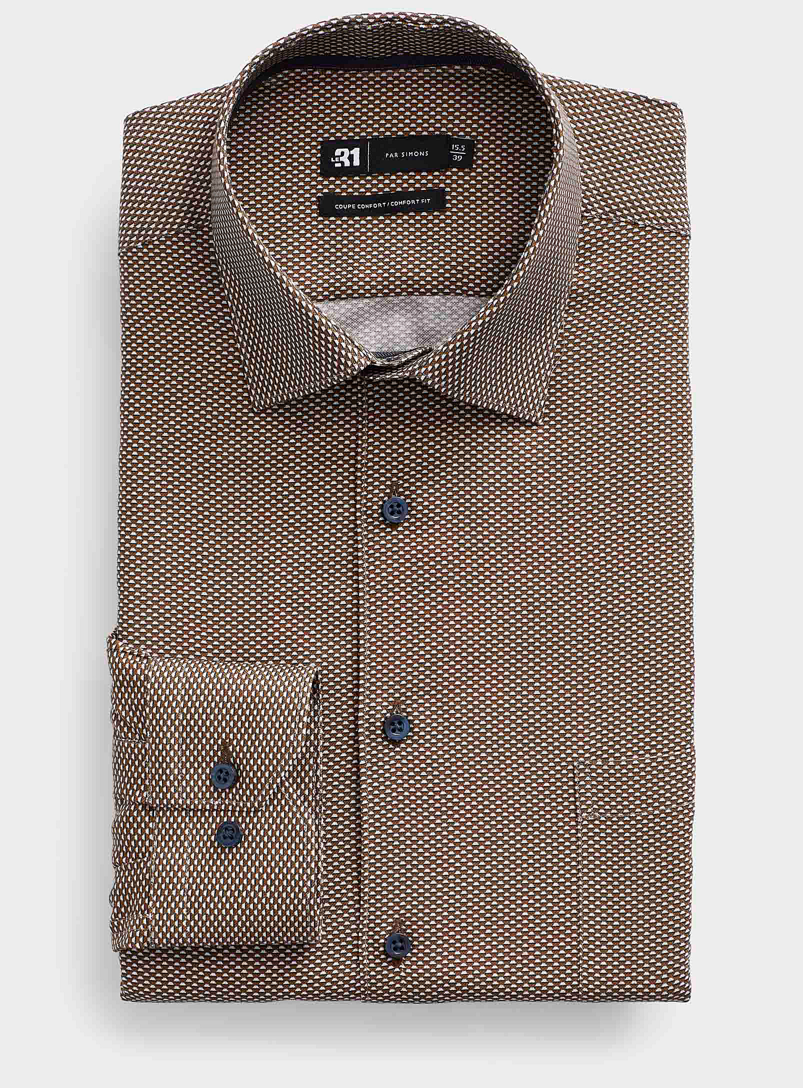Le 31 - Men's Optical mosaic shirt Comfort fit