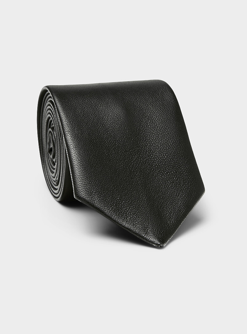 Black leather tie product image 3