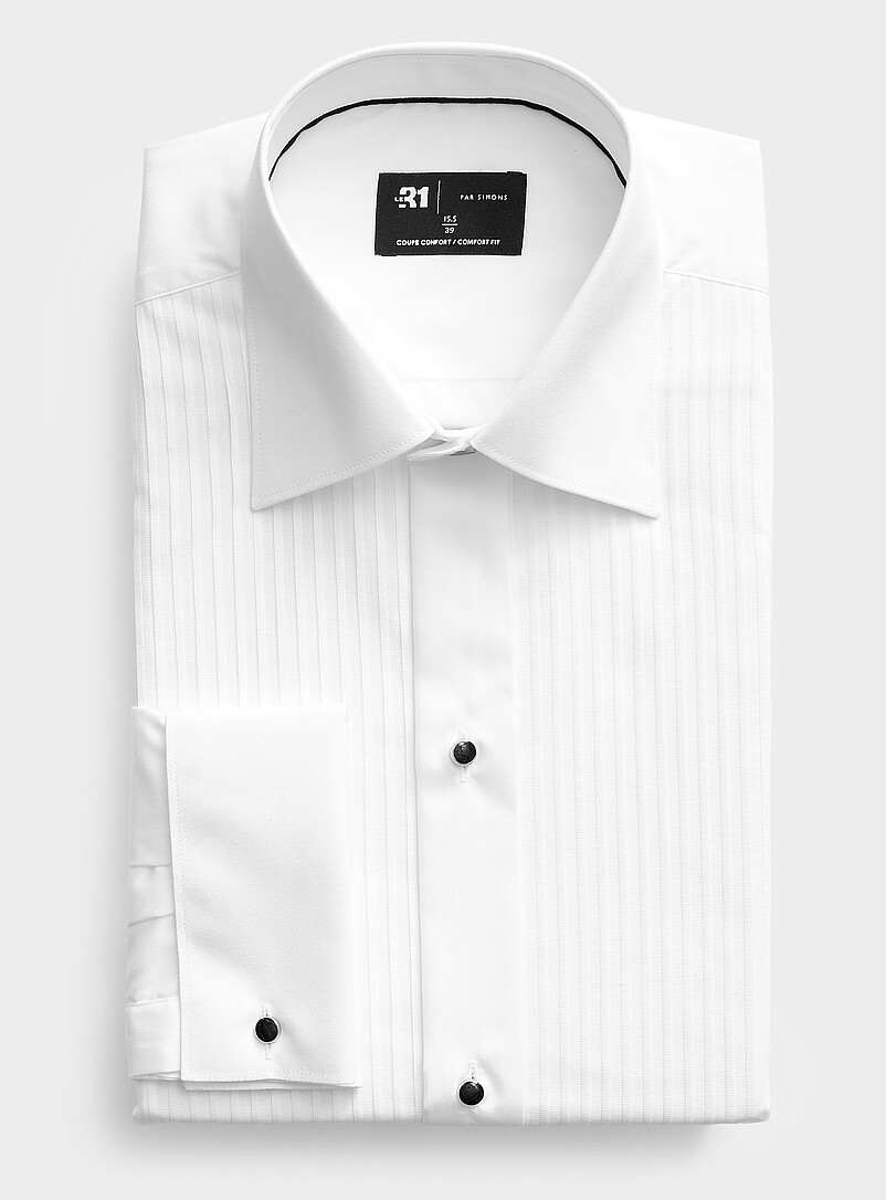 Jacquard striped bib tuxedo shirt Comfort fit product image (primary)