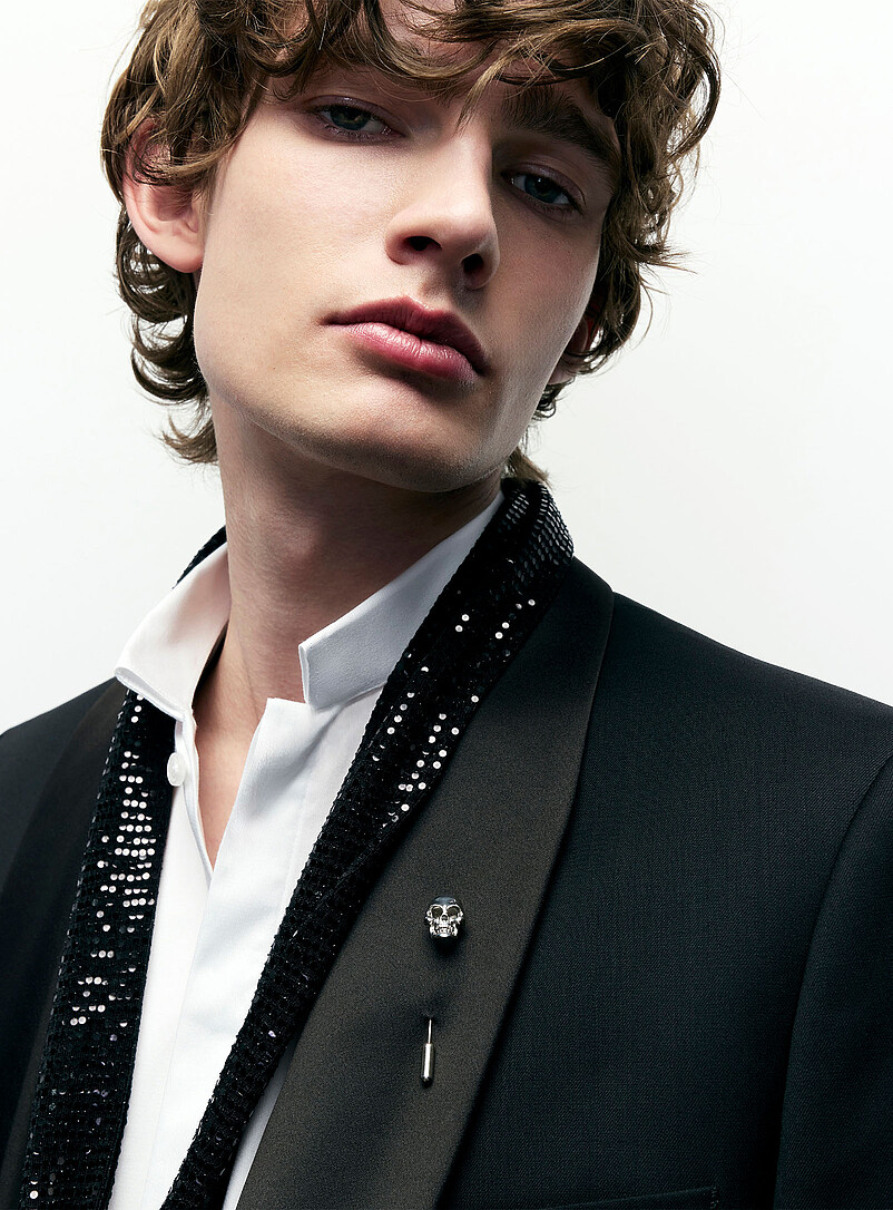 Officer-collar white shirt Modern fit product image (primary)