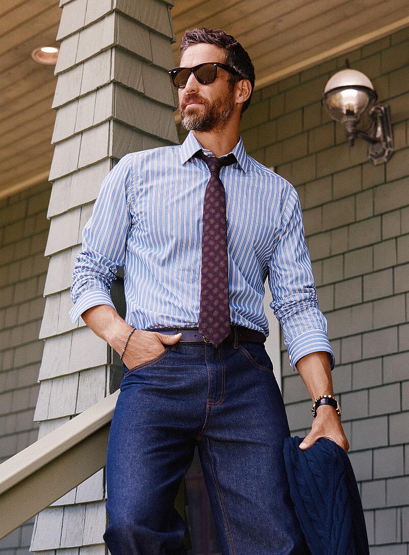 Vintage blue striped shirt Modern fit product image (primary)