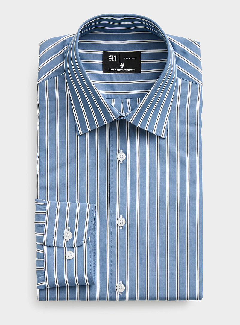 Vintage blue striped shirt Modern fit product image 2