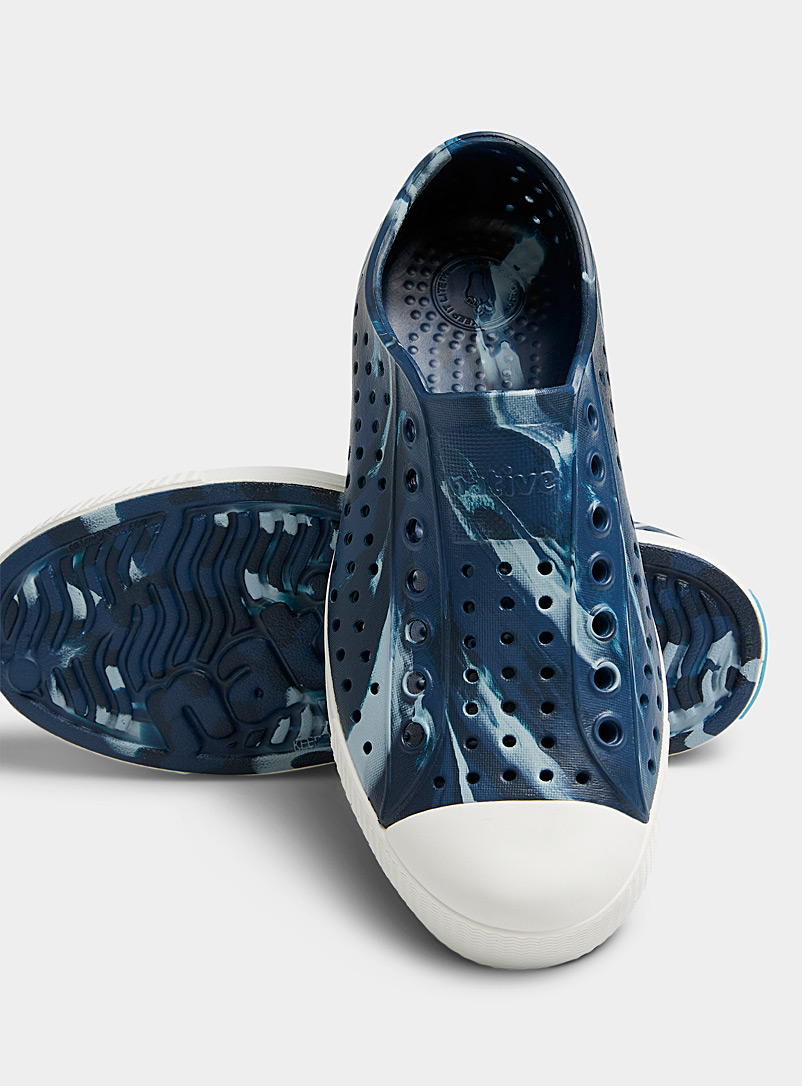 Native Marine Blue Jefferson marbled perforated shoe Women for women