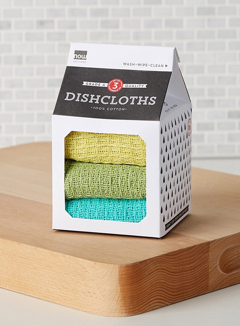 Danica Assorted Bright waffled dishcloths Set of 3