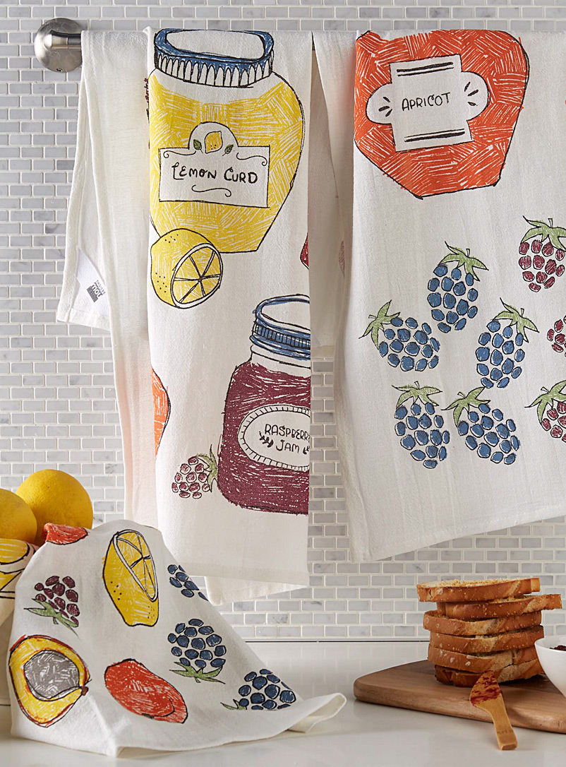 Danica Assorted Grandma's jam flour-sack tea towels Set of 3