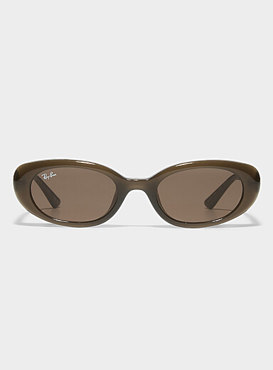 Les lunettes de soleil ovales monture &eacute;paisse