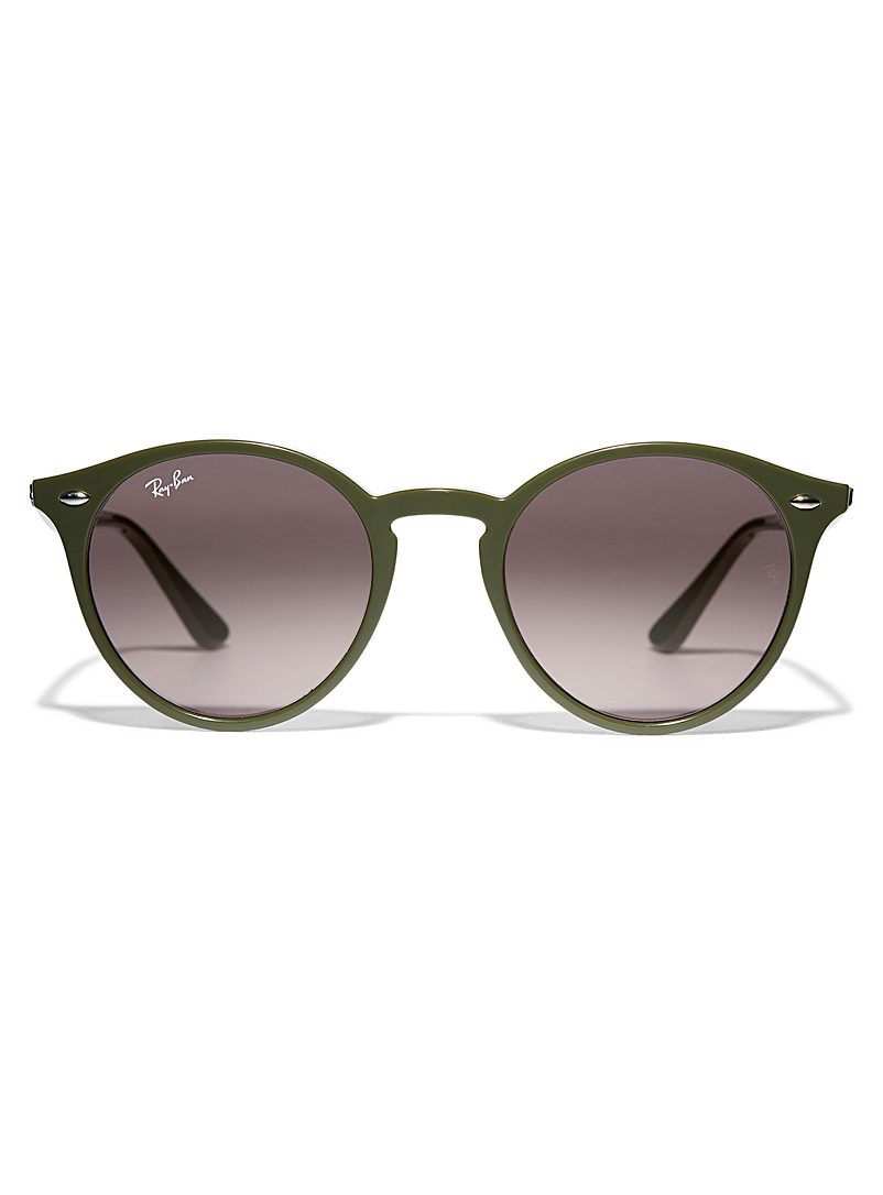 Ray-Ban: Les lunettes de soleil rondes signature Vert foncé-mousse-olive pour homme