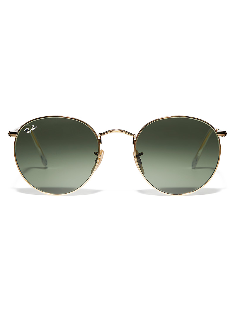 Ray-Ban Golden Yellow Round metal sunglasses for men