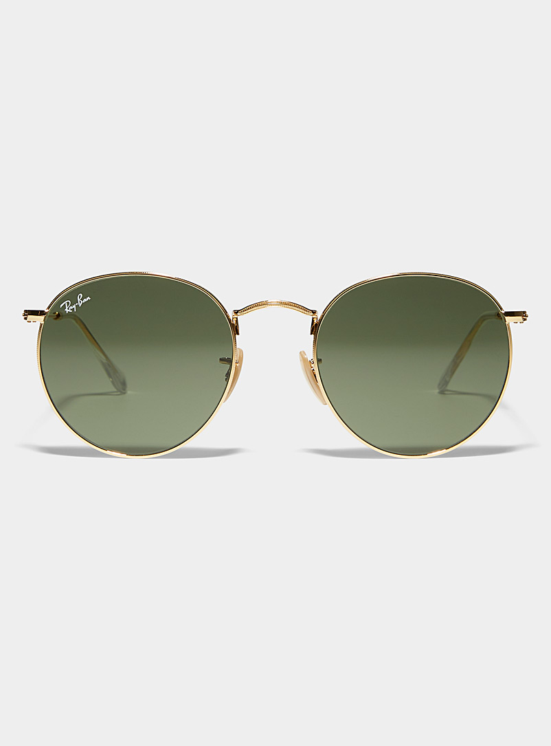Ray-Ban Gold Round metal sunglasses for men