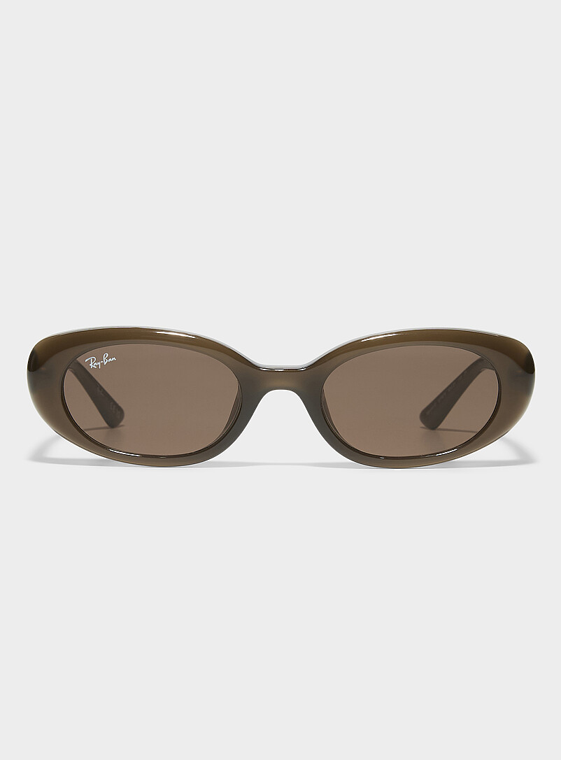 Thick-Frame Oval Sunglasses