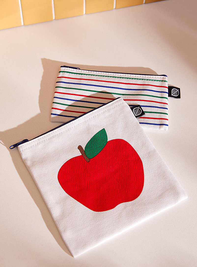 Simons Maison: Les sacs à collation pomme rouge Ensemble de 2 Beige crème