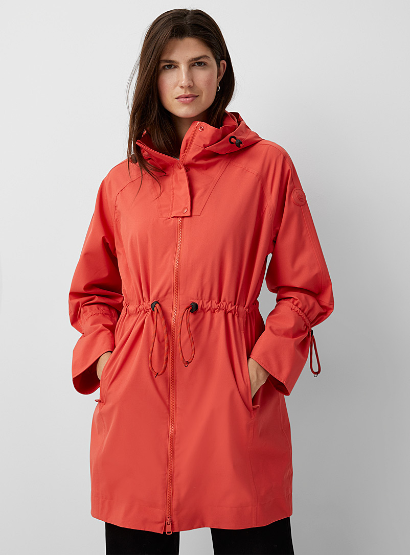 Lolë Red Piper drawcord raincoat for women