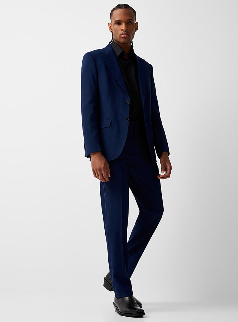 Le 31 Blue Marzotto stretch wool suit London fit - Semi-slim for men