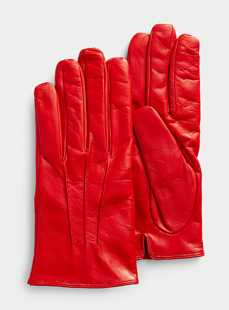 Portolano Red Nappa leather gloves for men