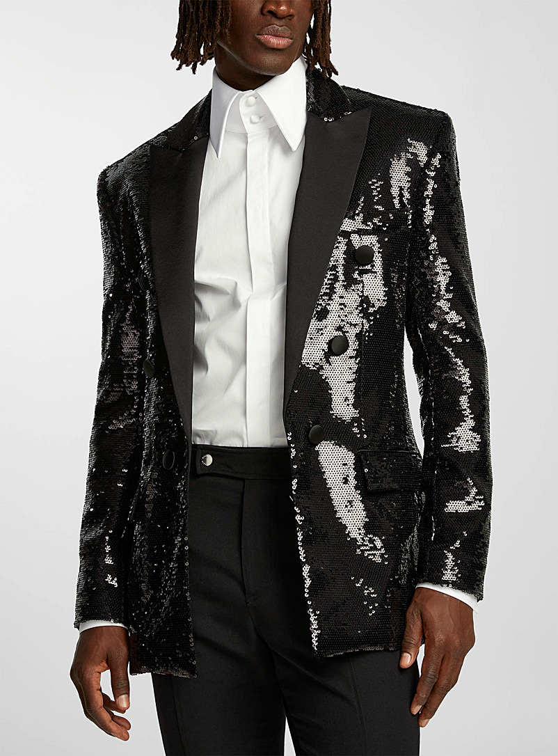 Balmain Black Sequin jacket for men