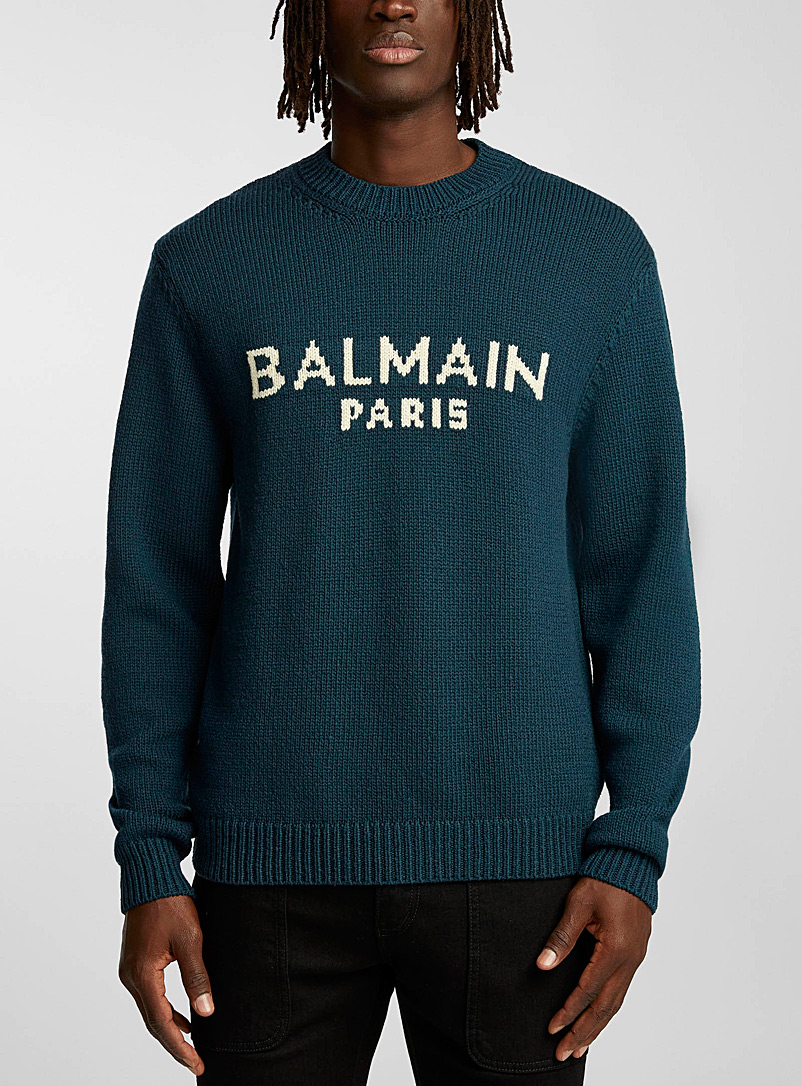 Balmain Green Signature sweater for men