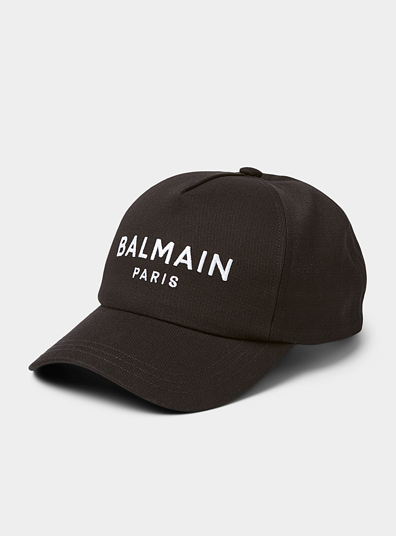 Balmain Black Classic logo embroidered cap for men