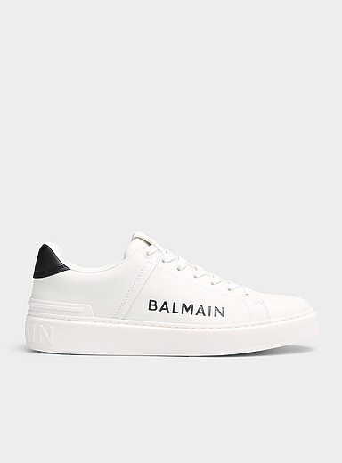Balmain: Le sneaker B-Court logo contraste Homme Blanc et noir pour homme