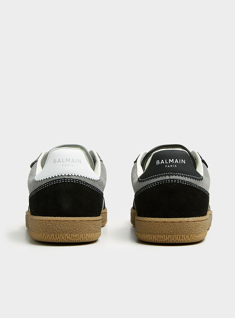 Balmain Slate Grey Swan grey suede sneakers Men for men