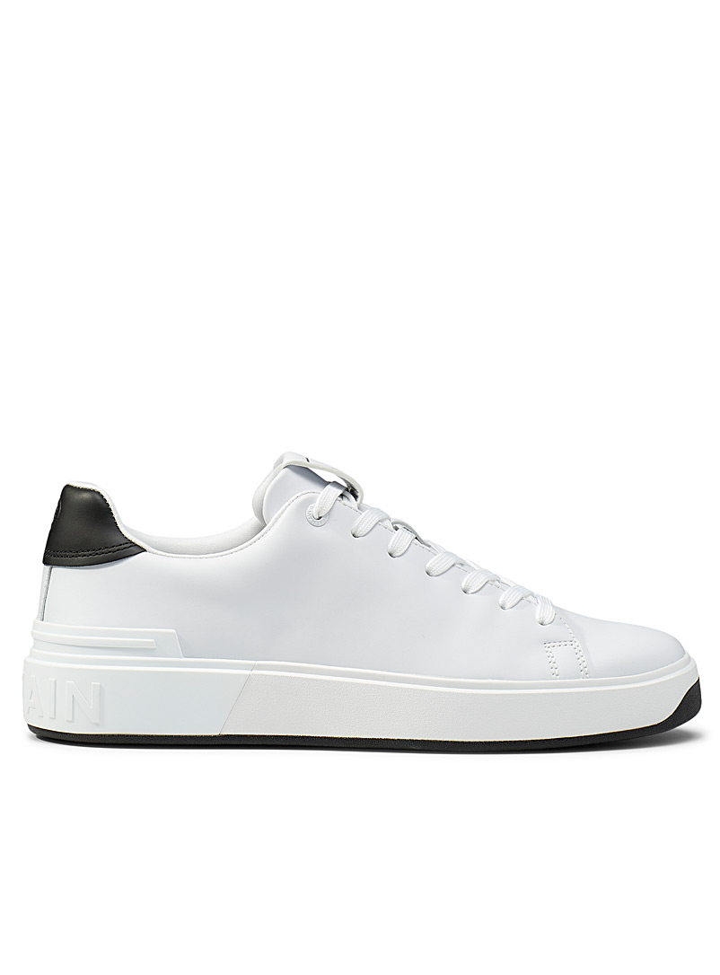 Balmain White White leather tennis sneakers Men for men