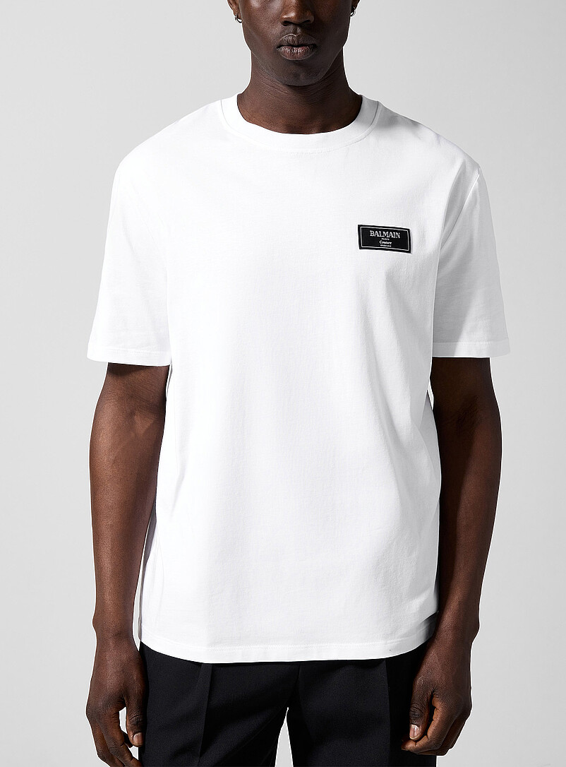 Signature label T-shirt | Balmain | Shop Men's Printed & Patterned