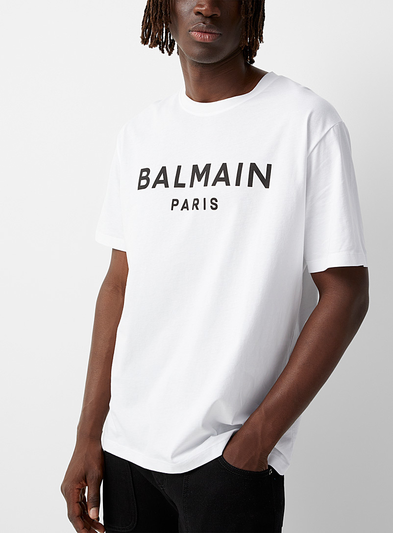 Balmain: Le t-shirt signature accent Blanc pour homme