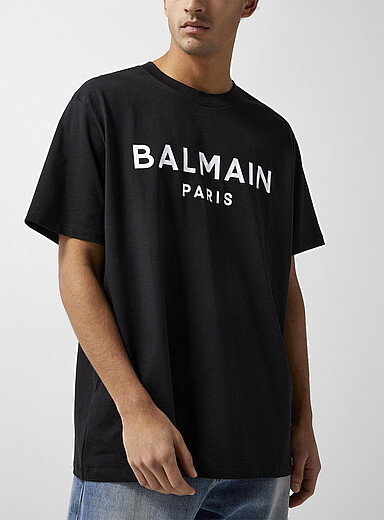Balmain: Le t-shirt signature accent Noir pour homme