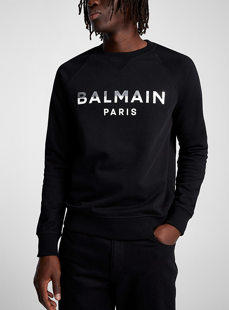Balmain Black Contrasting blocks signature sweatshirt for men