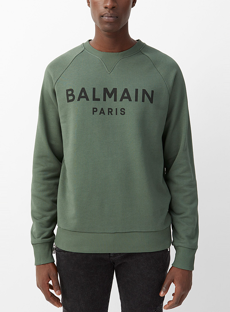 Balmain Green Contrasting signature sweatshirt for men