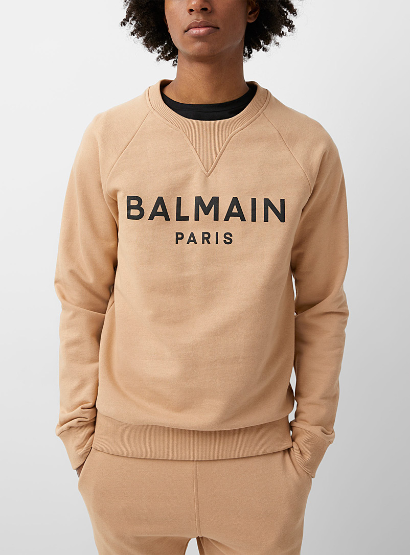 Balmain Cream Beige Sandy signature sweatshirt for men