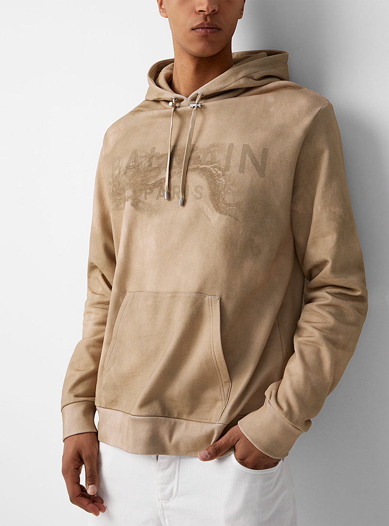 logo hoodie brown