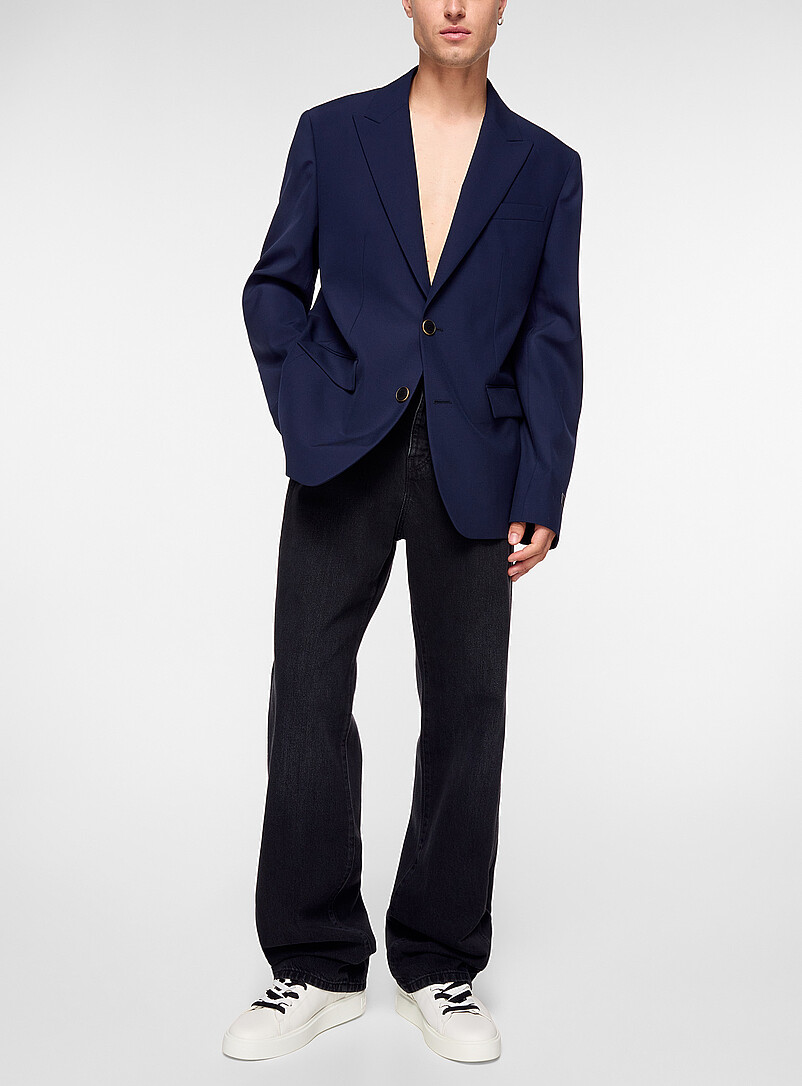 Gold-button navy-blue blazer product image 2