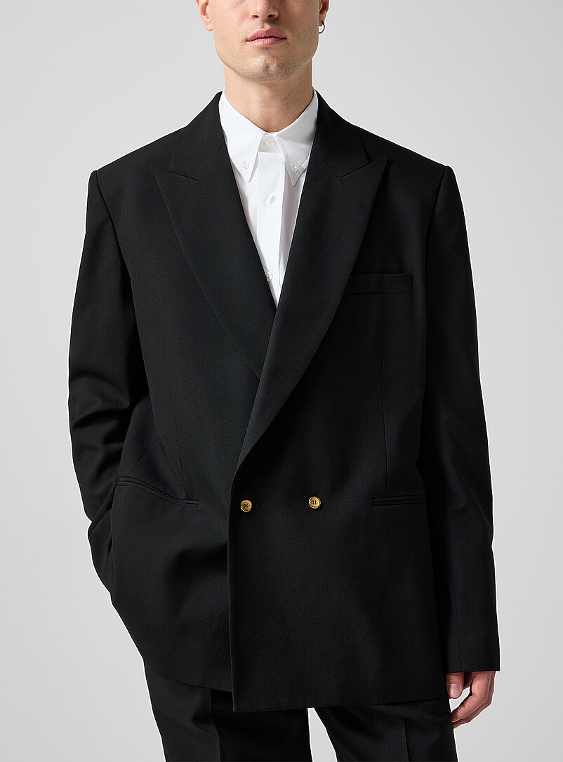 Golden Buttons Double-Breasted Blazer