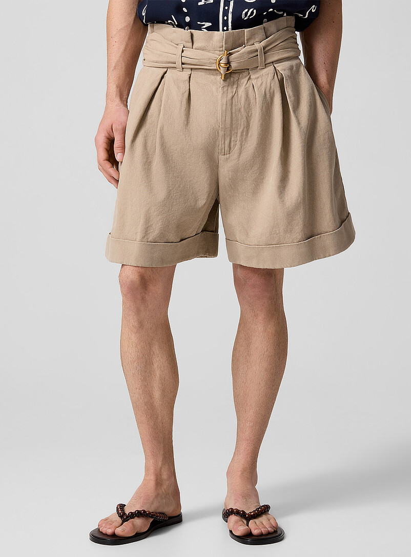 Belted gathered waist shorts product image 2