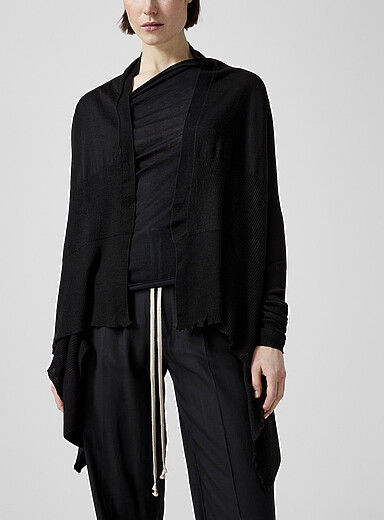 Rick Owens: Le cardigan long pure laine vierge Noir pour femme